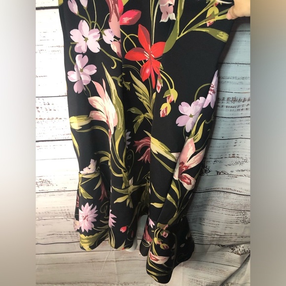 VENUS Black Asymmetrical Dress with Floral Accents 1X NWOT - Picture 11 of 14